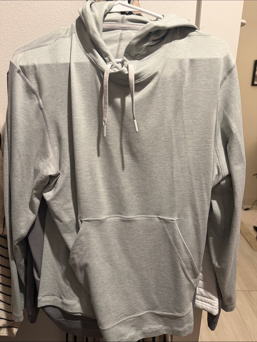 Men's Light Gray lululemon Pullover Hoodie - Casual Cotton Blend